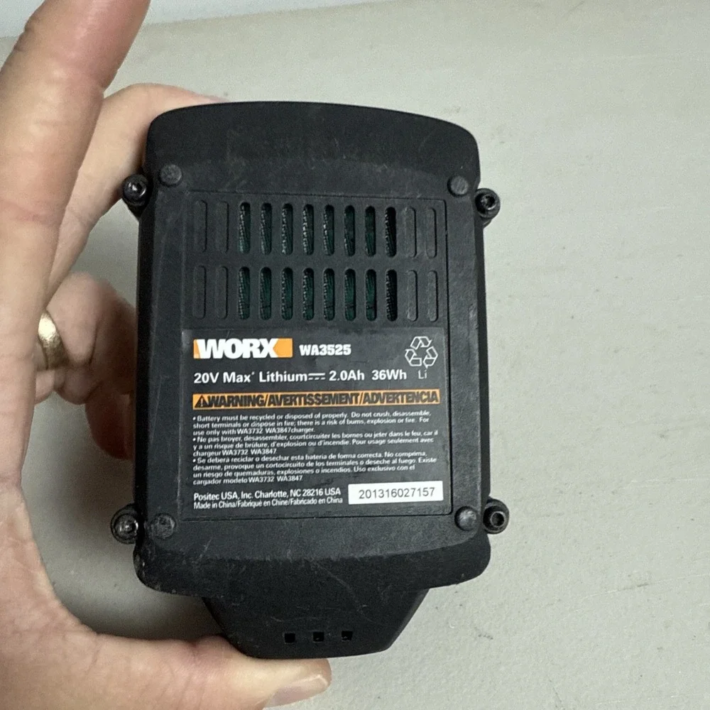 WORX WA3525 Black Orange 20 Volt PowerShare 2.0 Ah Replacement Battery Pack